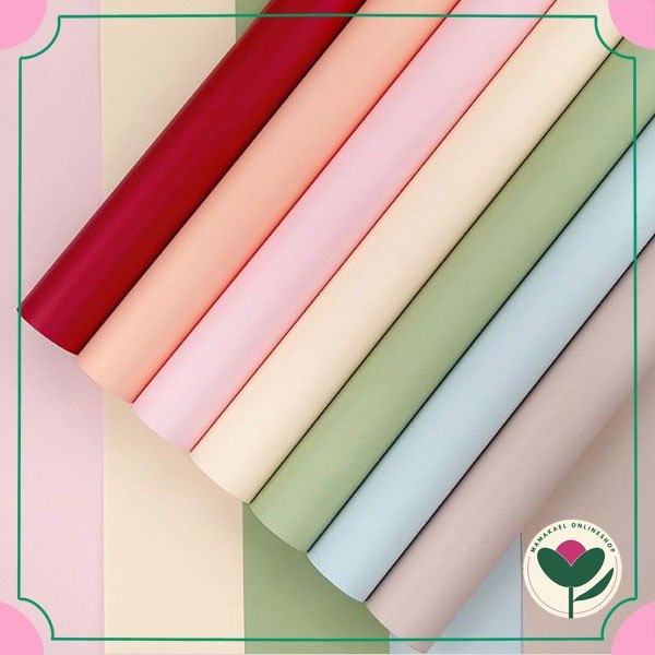 

20 Lembar Solid color cellophane single color kertas bungkus buket bunga estetik florist supply wrapping bouquet MK1780
