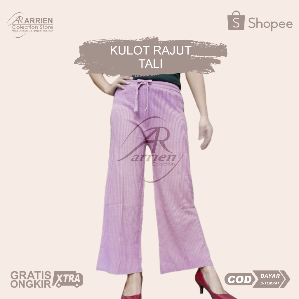 Celana Kulot Rajut Wanita Model Terbaru kulot Rajut Tali Kulot Rajut Megumi Bahan Rajut Akrilik Prem