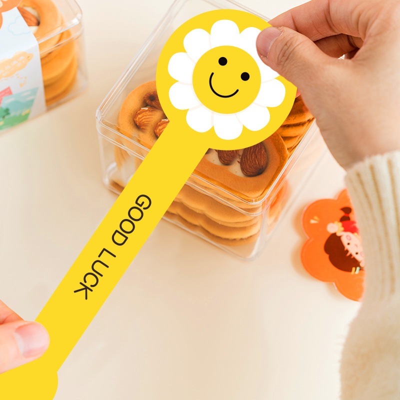 

Stiker Label BUNGA KUNING PENDEK Just for you Segel Box Kue isi 100pcs