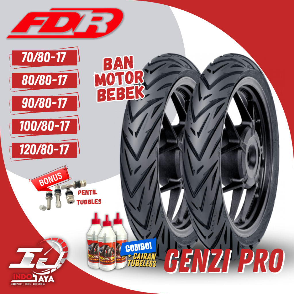 [READY COD] BAN FDR TUBLES RING 17 GENZI PRO TUBELESS ( 70/80-17 / 80/80-17 / 90/80-17 / 100/80-17 /