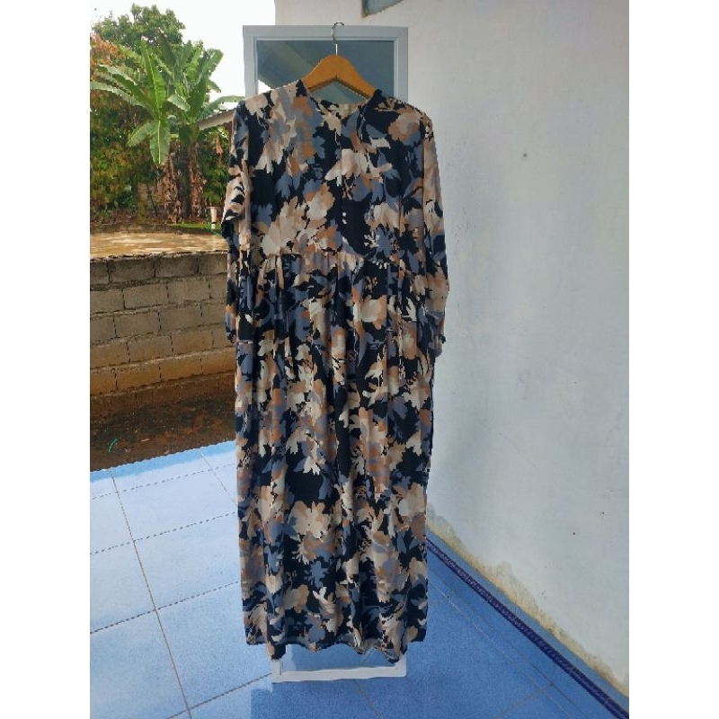 gamis panjang busui friendly bahan rayon twill