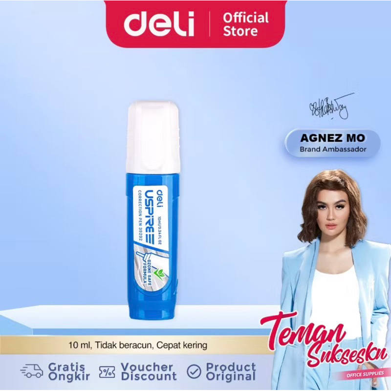 

Deli Tip X Koreksi Pena Ujung Logam Tidak beracun 10ml E39292 toserbee