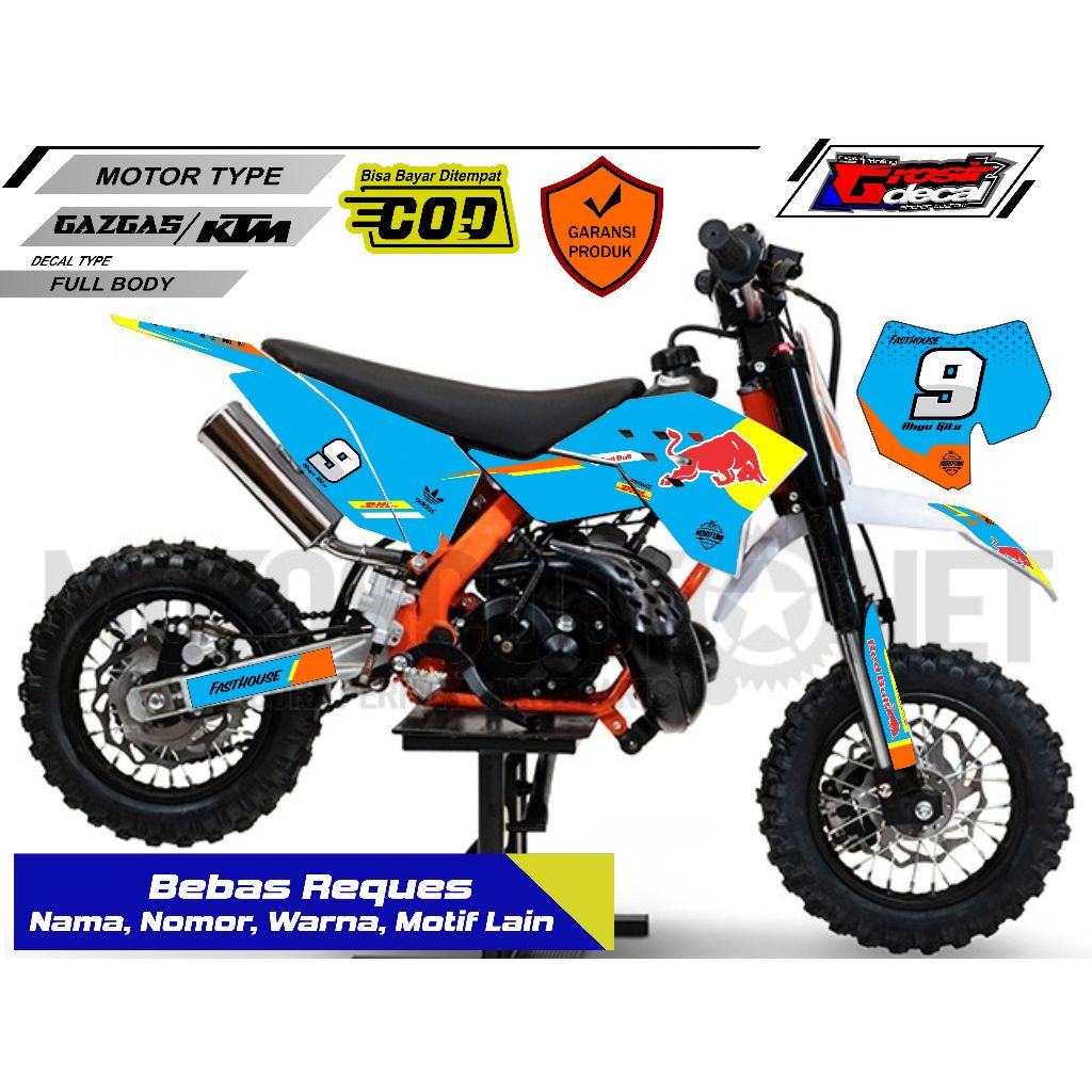Stiker Striping Mini trail Gazgas 50cc / KTM 50cc Full Body Bebas Reques