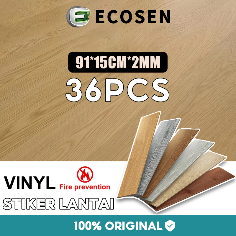 TERLARIS ECOSEN1 BOX[36 Pcs] Lantai Vinyl Lantai kayu Parket Lantai Vinyl Dengan Lantai Vinil Stiker