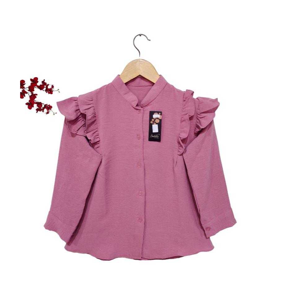 Kemeja anak perempuan umur 10-12 tahun / baju anak cewek murah poll / atasan anak lengan panjang