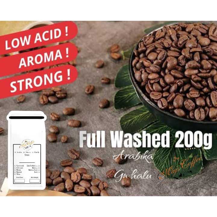 

biji kopi roasted arabika gn halu full wash