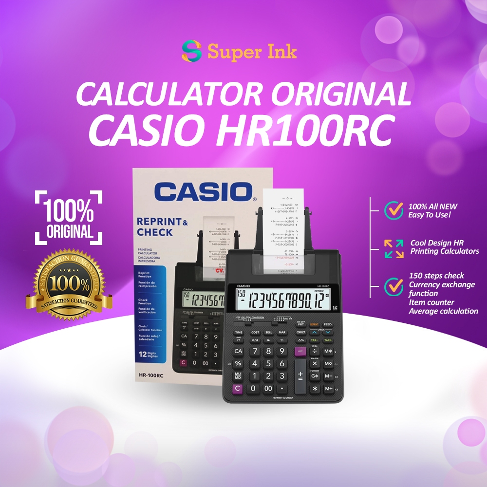 

Kalkulator Casio HR-100RC 12 Digit Printing kalkulator Struk Kalkulator Kasir New