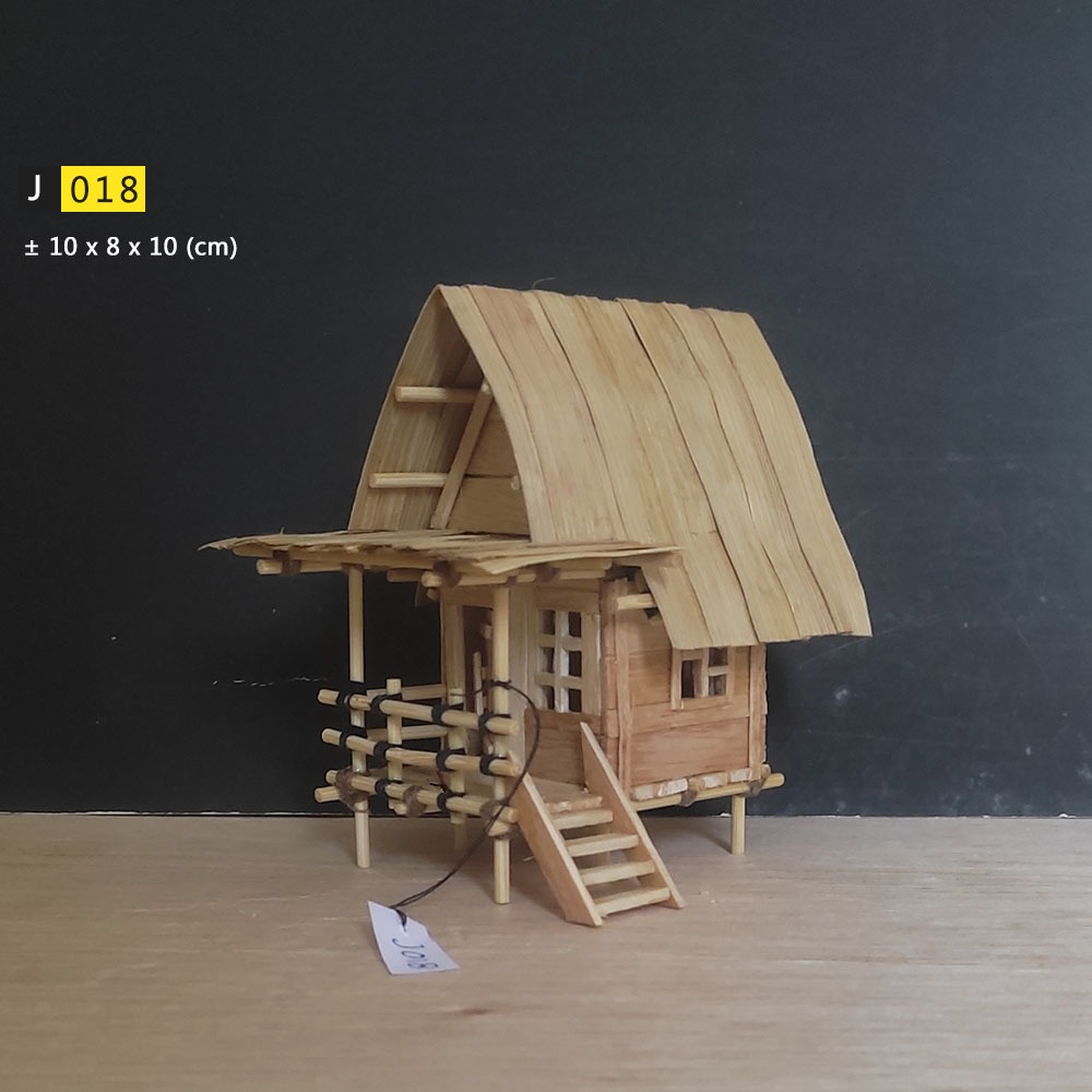 [ J018 ] Miniatur Ornamen Rumah Kayu Bambu untuk aksesoris diorama / akuarium / aquascape