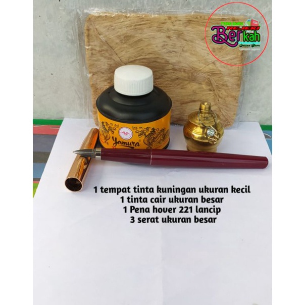

KODE S4M9 satu set paket hemat peralatan menulis lengkap Pena kayu pena tutul pena celup bak tinta tinta yamura aras mata pena tinta cocol lafadz qalam