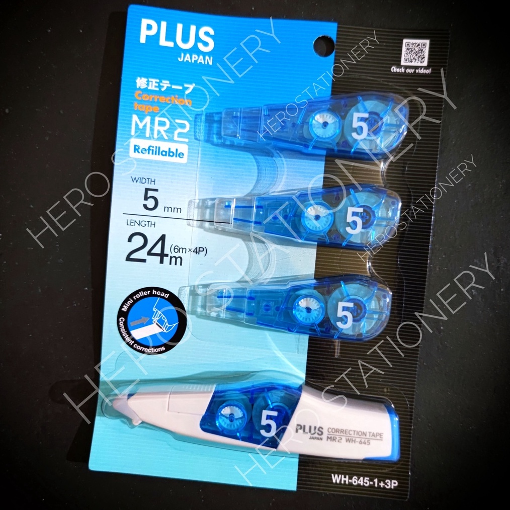 

KODE I5H9 PLUS correction tape pita koreksi whiper roller MR2 bonus 3 refill