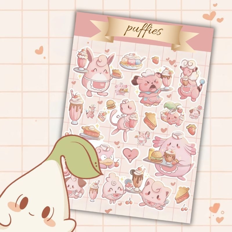 

puffies sticker sheet | waterproof | aesthetic sticker | sticker sheet pack | planner sticker