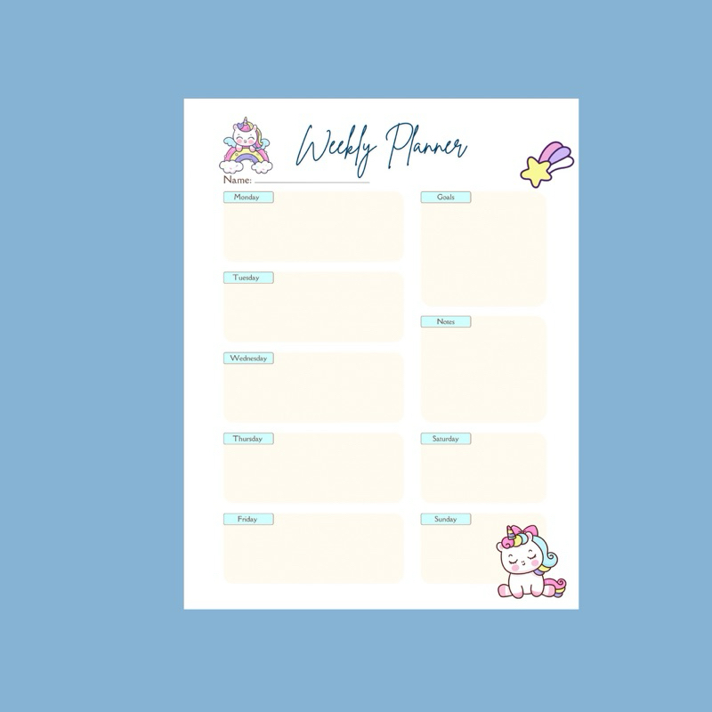 

Weekly Planner A5 HVS 100 gsm Perencanaan Harian Study Planner Notes List to do