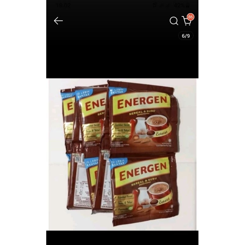 

Energen sereal rasa coklat