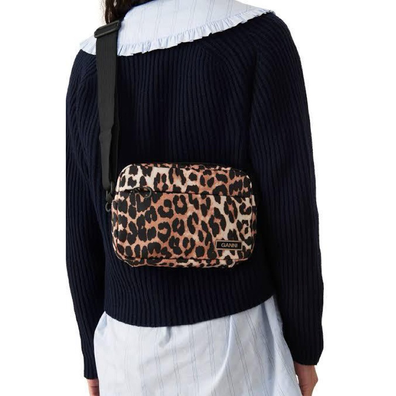 GANNI-Recycled Tech Festival Bag Leopard