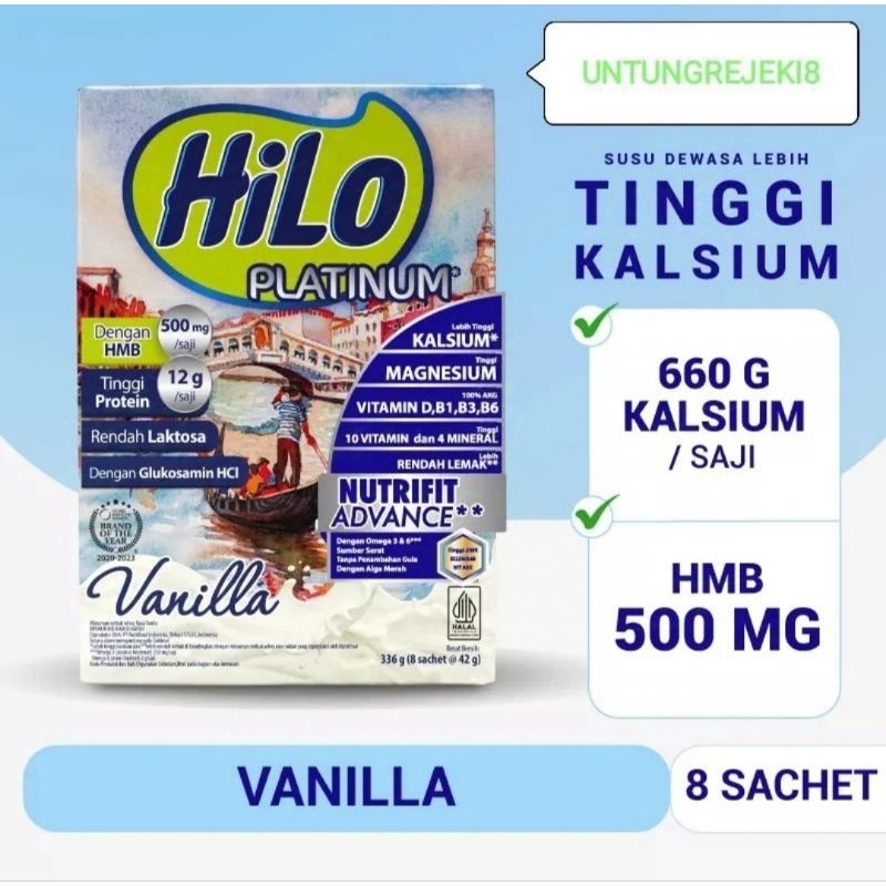 

HILO Platinum + HMB 8 Sachet - Susu Tinggi Protein Jaga Massa Otot
