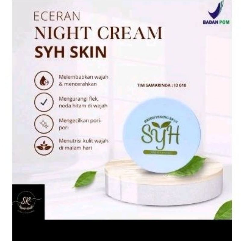 COD BPOM eceran night cream syh skin syahreni skin skin syh syh glowing syahreni glowing paket lengk