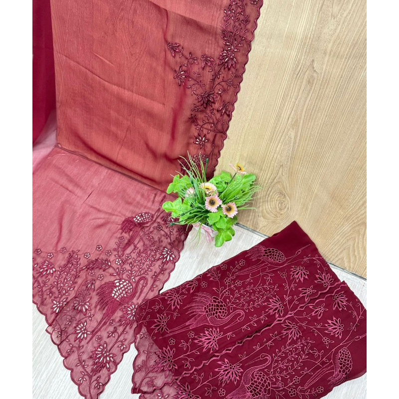 Kain kebaya bordir bali motif terbaru terlaris termurah bahan kebaya bordir bali bahan kebaya encim 