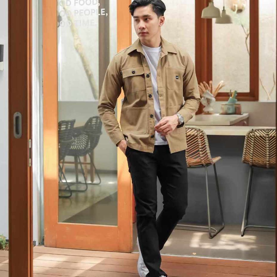 Jaket Semi Parka  Trucker Canvas ginal WOLV Warna Khaki Tearu  Jaket Trucker Canvas Semi Parka  Jake