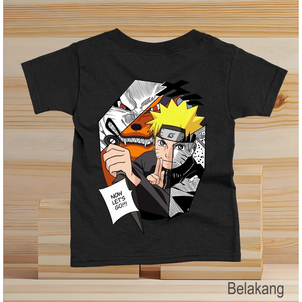 Kaos Anak Laki-Laki 1-11 Tahun ANIME NARUTO KYUBI Cotton Combed 30s Baju Kaos Anak Cowok