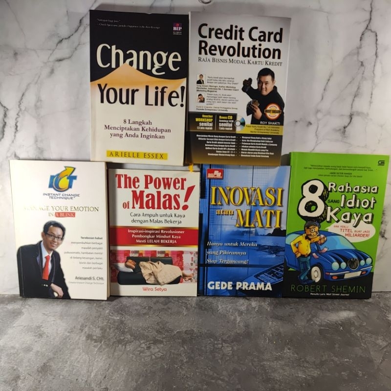 Buku Change Your Life, Credit Card Revolution, Manage Your Emotion In A Blink, The Power of Malas, I