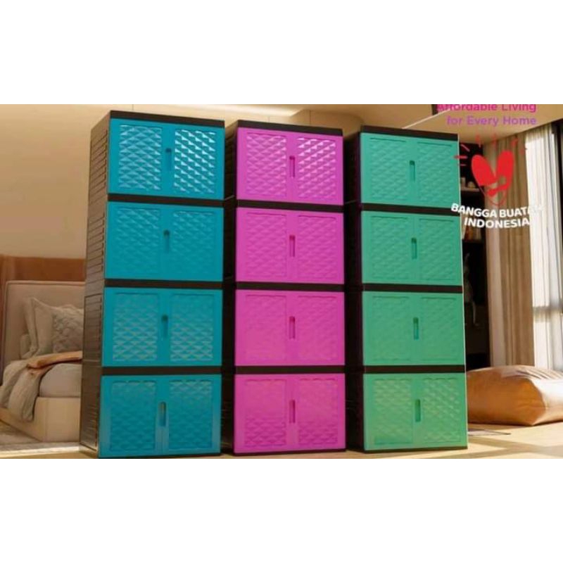 lemari plastik jumbo susun 4