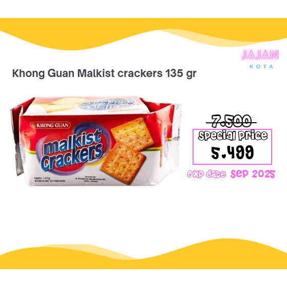 

Khong Guan Malkist Crackers 135 gram