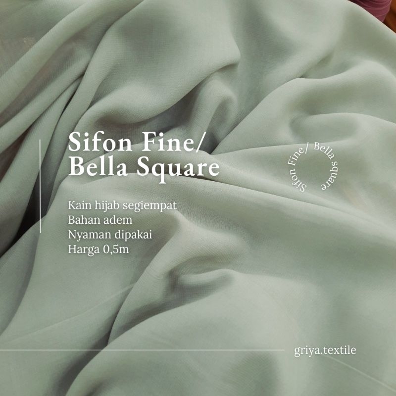 Kain Bella Square/ Sifon Fine (MASIH DALAM BENTUK ROLL BELUM POTONGAN)