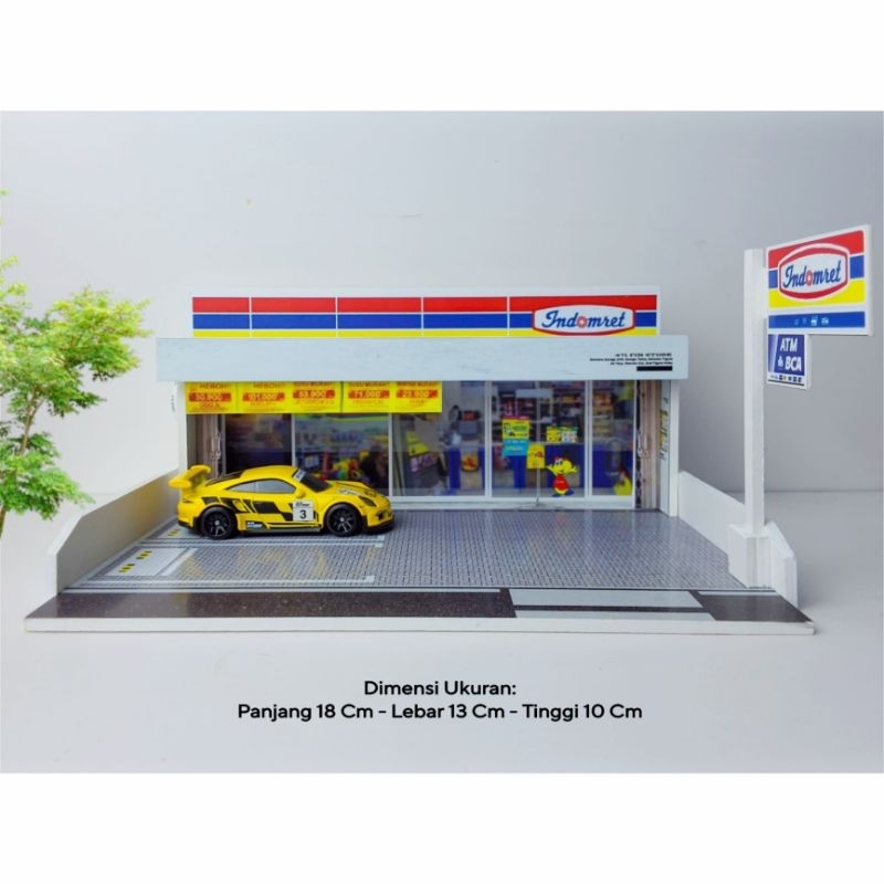 INDOMARET (Skala 1:64) | Miniatur Indomaret | Parkir Hotwheels