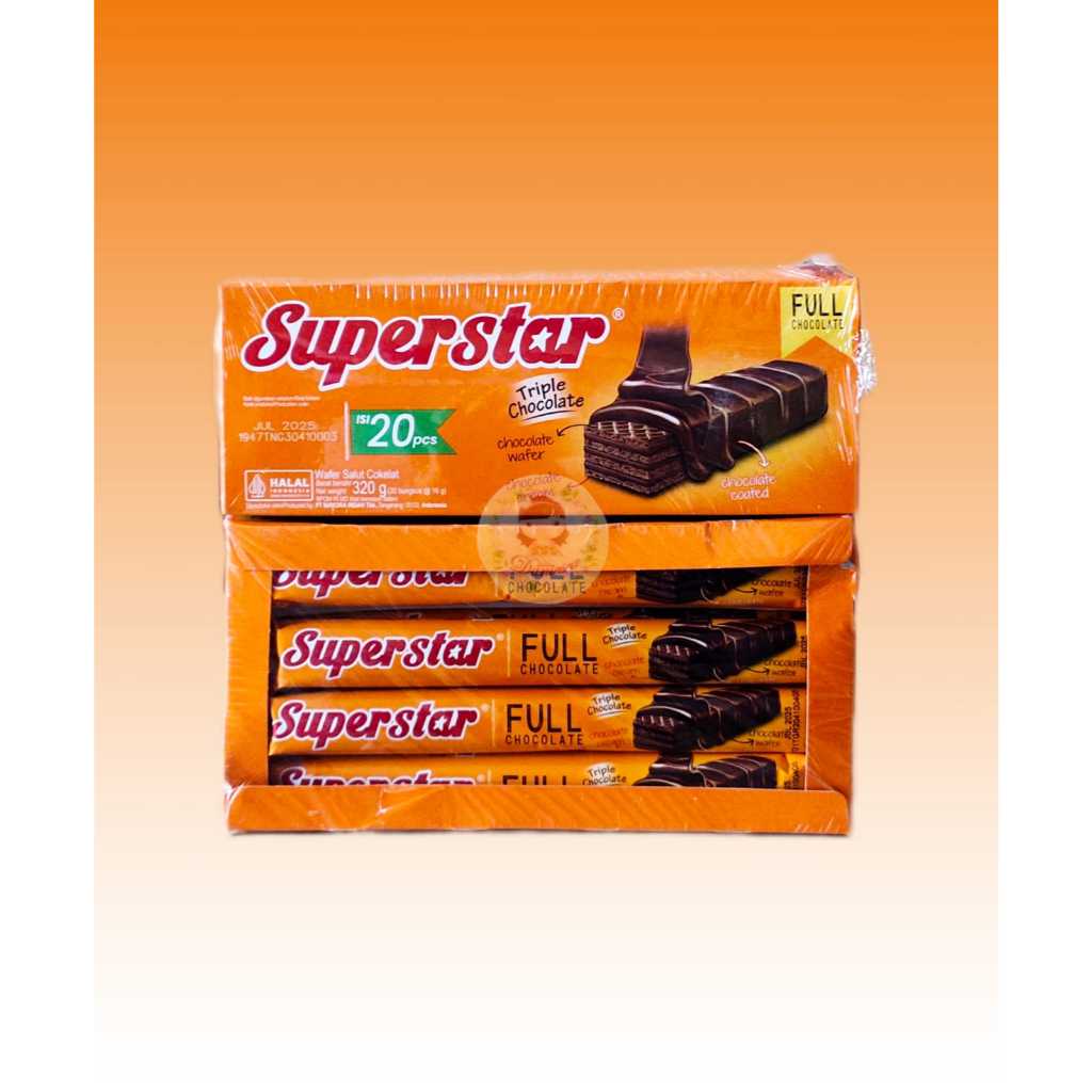 

.superstar triple full chocolate wafer coklat sekotak isi 120 pcs - ( SCP )