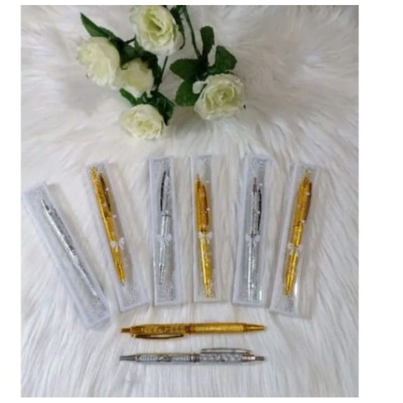 

pulpen emas dan silver kemasan mika isi 50