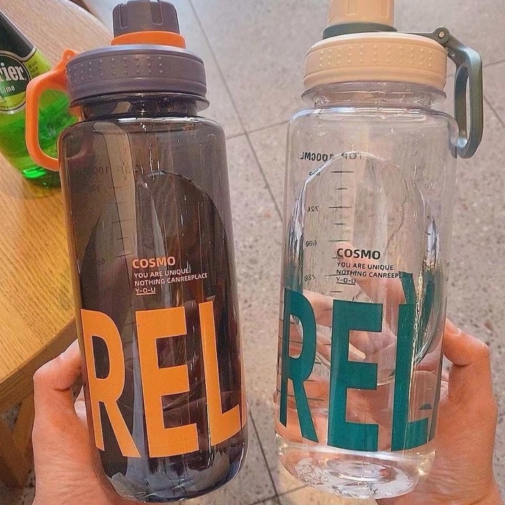 Grosiran SA Botol Minum Sport Portabel 1 Liter  Botol Minum Plastik RELAX 1ml BPA FREE 25