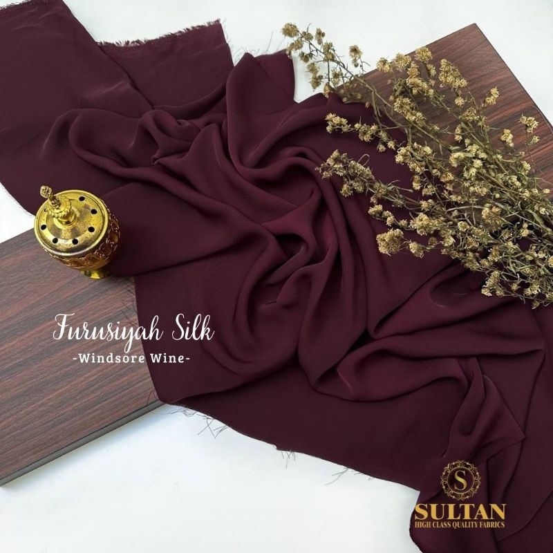 Kain Abaya Sultan Fursan Silk / FURUSIYAH SILK Windsor Maroon polos