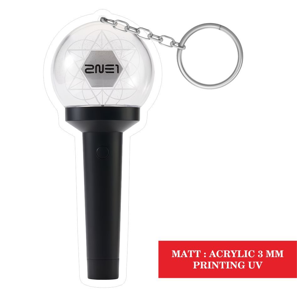 Gantungan Kunci Keyring Akrilik Lightstick 2NE1 Blackjack Welcome Back