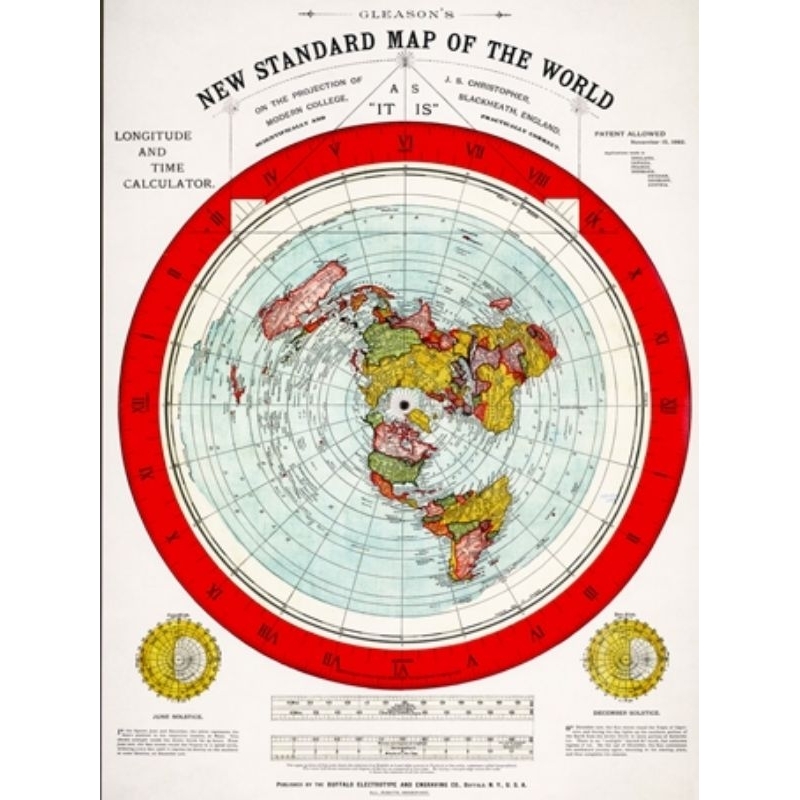 

FLATH EARTH MAP 1892 [HD RESOLUTION FILE] 600 PIXEL/INCH