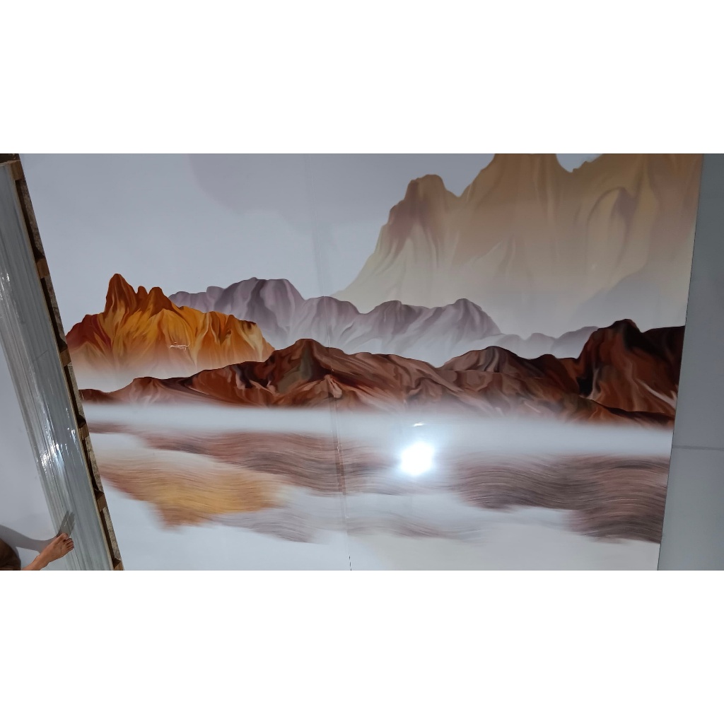 Marmer Panel PVC WallBoard Marmer Pvc 3D 1 SET( 4LEMBAR) 122 x 244 x 3mm Marmer Pvc Glosy - MMR HANY