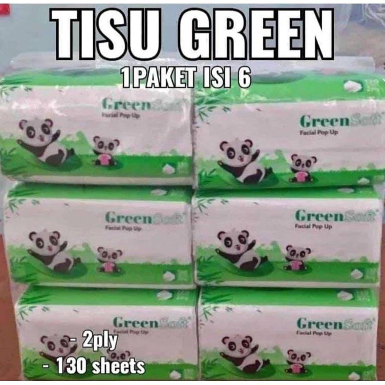 Belanja Murmer 6 PACK Paket PROMO Tisue Greensoft Green Soft Pop Isi 6pcs Tisue Green Soft size keci