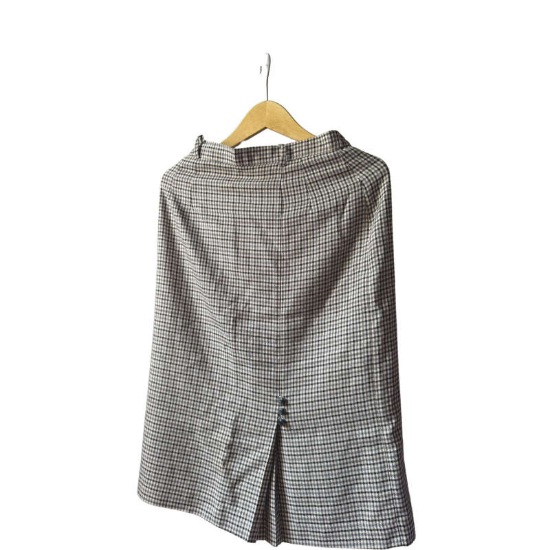 Midi skirt vintage Midi skirt kotak-kotak plaid skirt vintage skirt rok kerja rok midi kerja rok kul