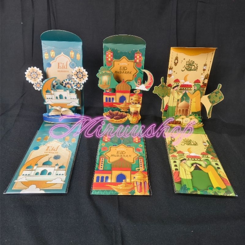 

Angpao angpau 3D pop up popup lebaran idul fitri eid mubarak bahan premium tebal