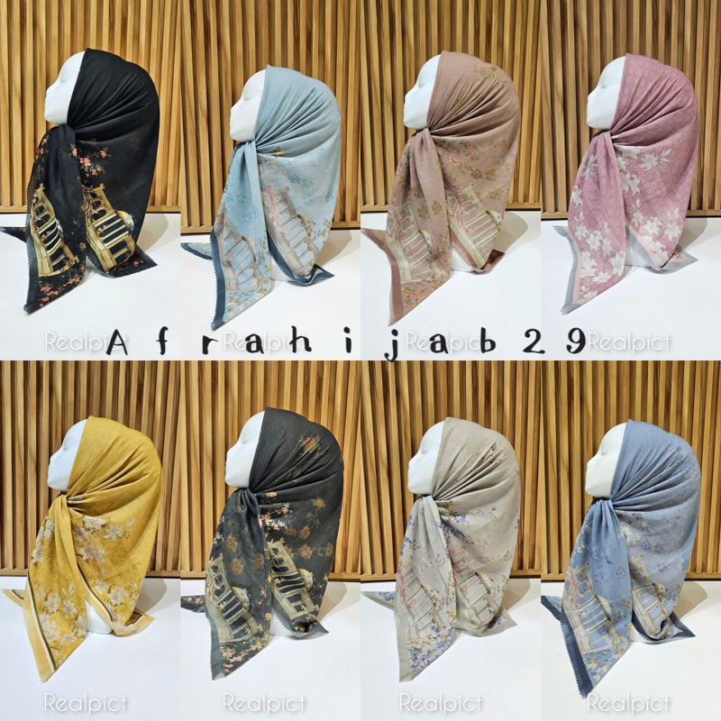 100kode hijab Segiempat Voal Motif KAYLA Gratis pouch hijab