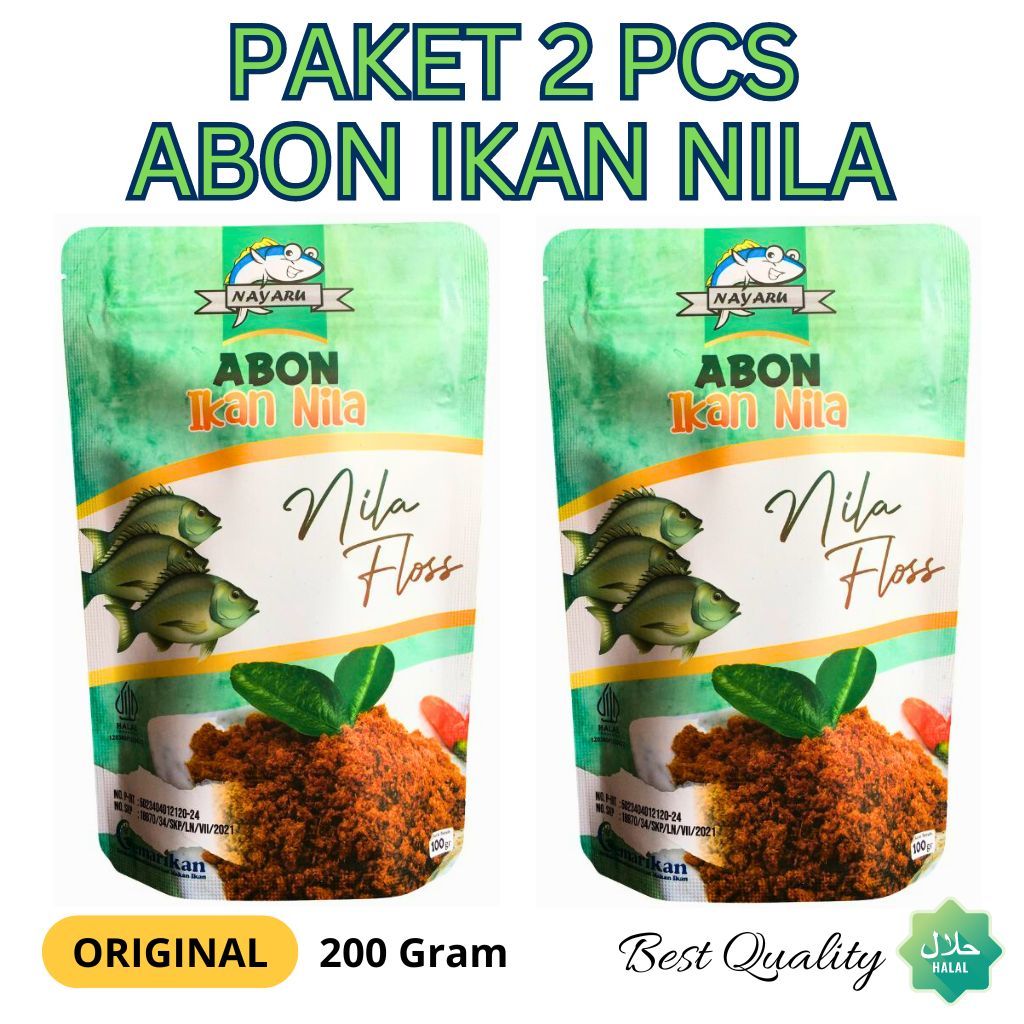 

PAKET HEMAT 2 PCS ABON IKAN NILA 200 GR NAYARU MANIS GURIH NO MSG TANPA PENGAWET MPASI HALAL SNACK