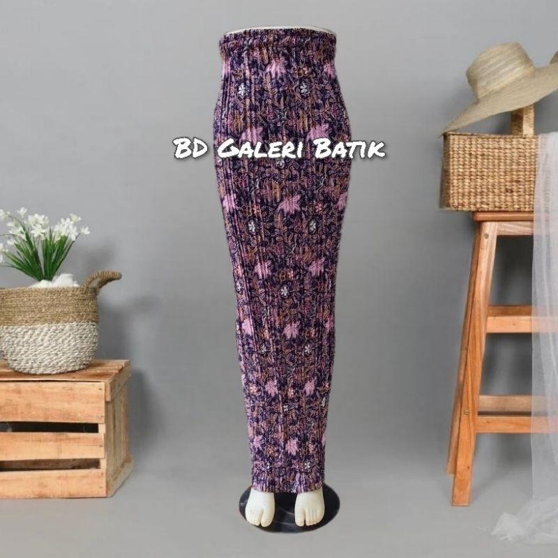 Rok Plisket Batik Lebar Dusty / Rok Batik Motif Terbaru Termewah / Rok Kebaya / Rok Wisuda