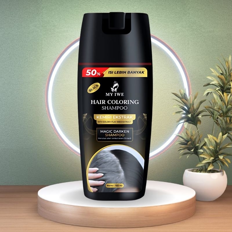 Pewarna Rambut Kekinian BPOM MY IWE Shampo Semir Penutup Uban Putih aman Original