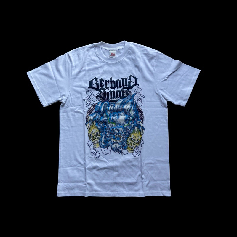 tshirt kaos hardcore Gerbang singa - undefeated beast SRC white original