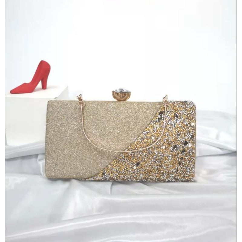 LADY BAGS1942 Clucth Pesta Tas Kondangan Wanita Import Mewah Elegant Bling-Bling