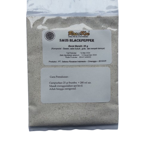

Bumbu Saus Blackpepper Rasakoe Kemasan 25gr