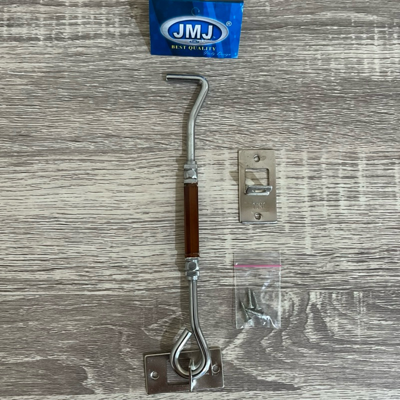 Hak Angin Segi 8” JMJ Natural Coklat Muda  | Hak Minimalis Segi | Hak Angin Penahan Jendela | Window