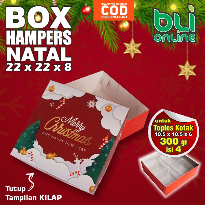 

Box Natal 22 x 22 x 8 / isi 10 pcs / Kotak Natal / Dus Natal / Packaging Christmas