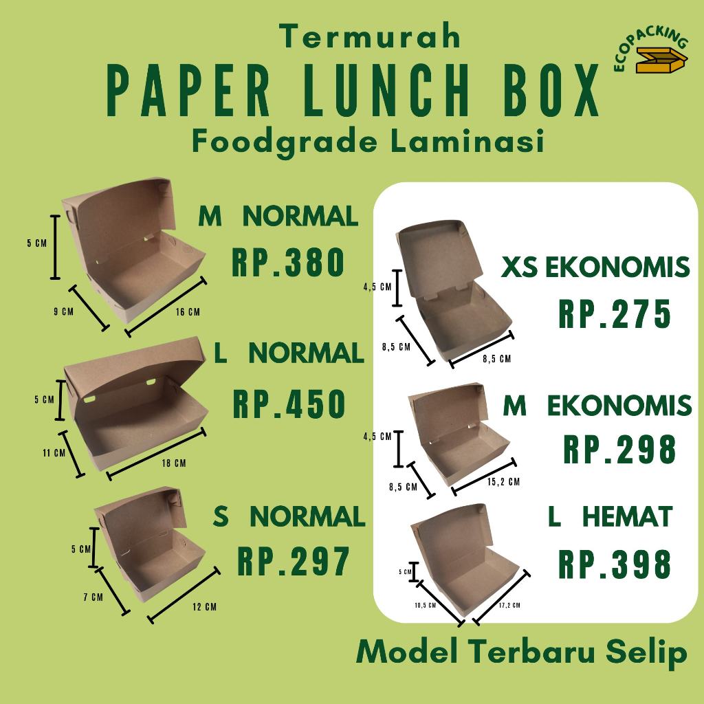 

LUNCH BOX PAPER/ KERTAS COKLAT KRAFT KOTAK MAKAN TAKEAWAY POLOS BROWN Size LARGE (Min Order 50 pcs)