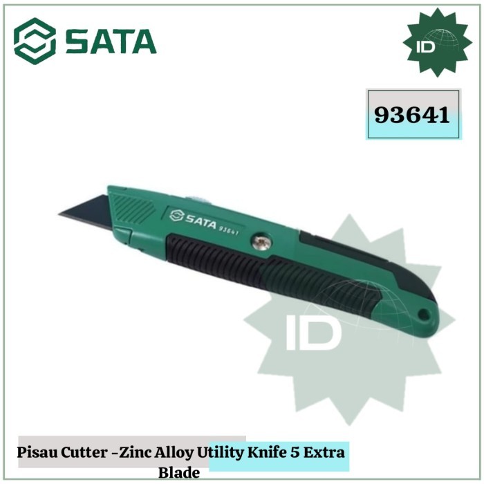 

Pisau Cutter 93641 Zinc Alloy Utility Knife 5 Extra Blades Sata Tools