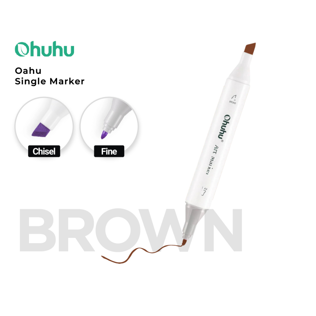 

OHUHU SINGLE Oahu (Fine & Chisel) - BROWN SERIES | 322 Colors Refill Marker Satuan